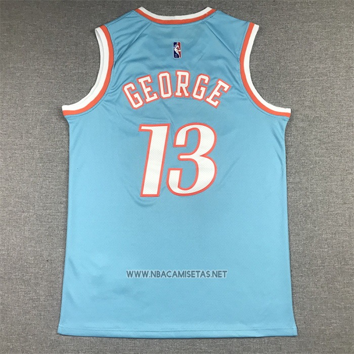Camiseta Los Angeles Clippers Paul George NO 13 Ciudad 2021-22 Azul